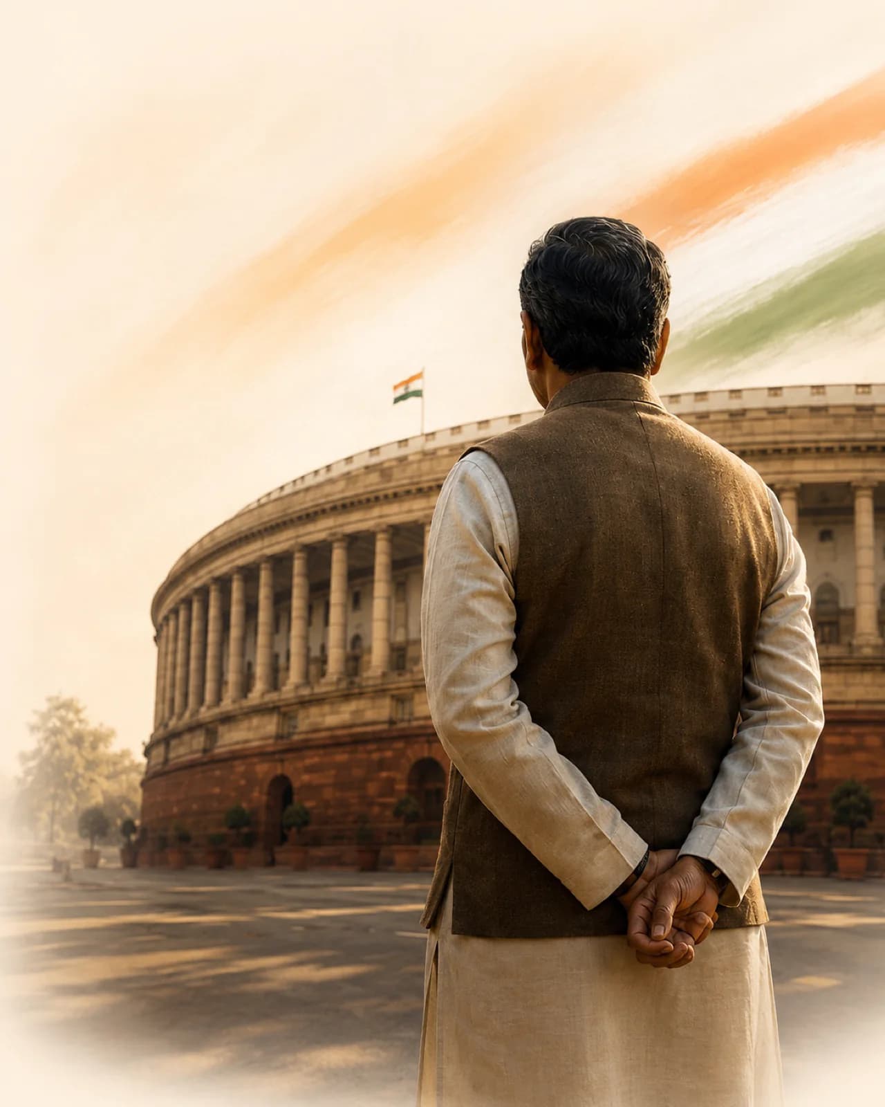 A national leader before the Parliament of India